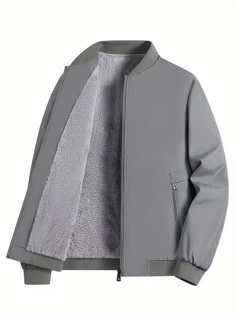 Men's Relaxed Fleece-Lined Bomber Jacket — photo 2