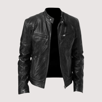 Men's Classic Leather Jacket in a Sleek, Modern Biker Style — photo 2