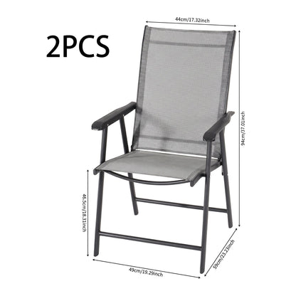 Metallic-Frame and Fabric Foldable Chairs Set of 2 — photo 7