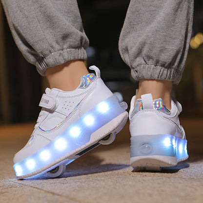 Children's Roller Sneakers with Retractable Wheels and Rechargeable LED Light-Up Sole — photo 5