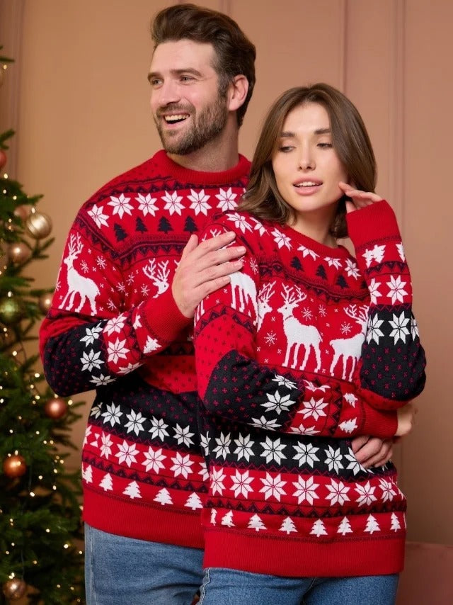 Matching Christmas Sweaters for Couples and Families – Nordic Knit Pullover — photo 1