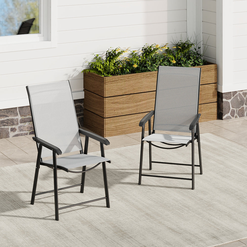 Metallic-Frame and Fabric Foldable Chairs Set of 2 — photo 2