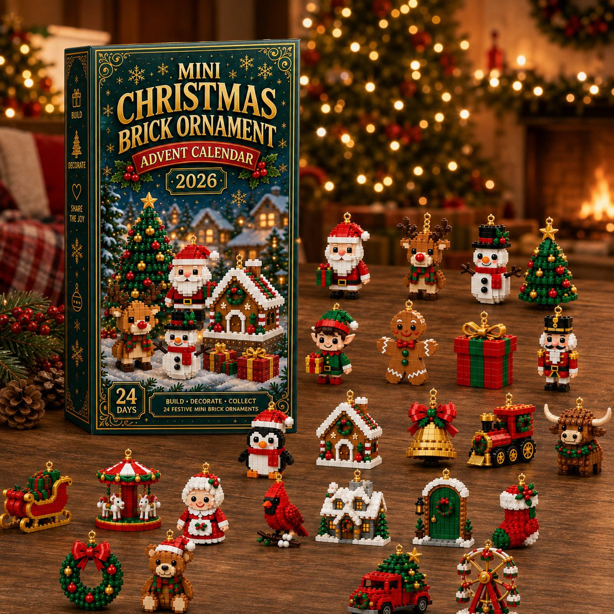 Mini Brick Advent Calendar with 24 Christmas Building Sets to Build & Hang — photo 10