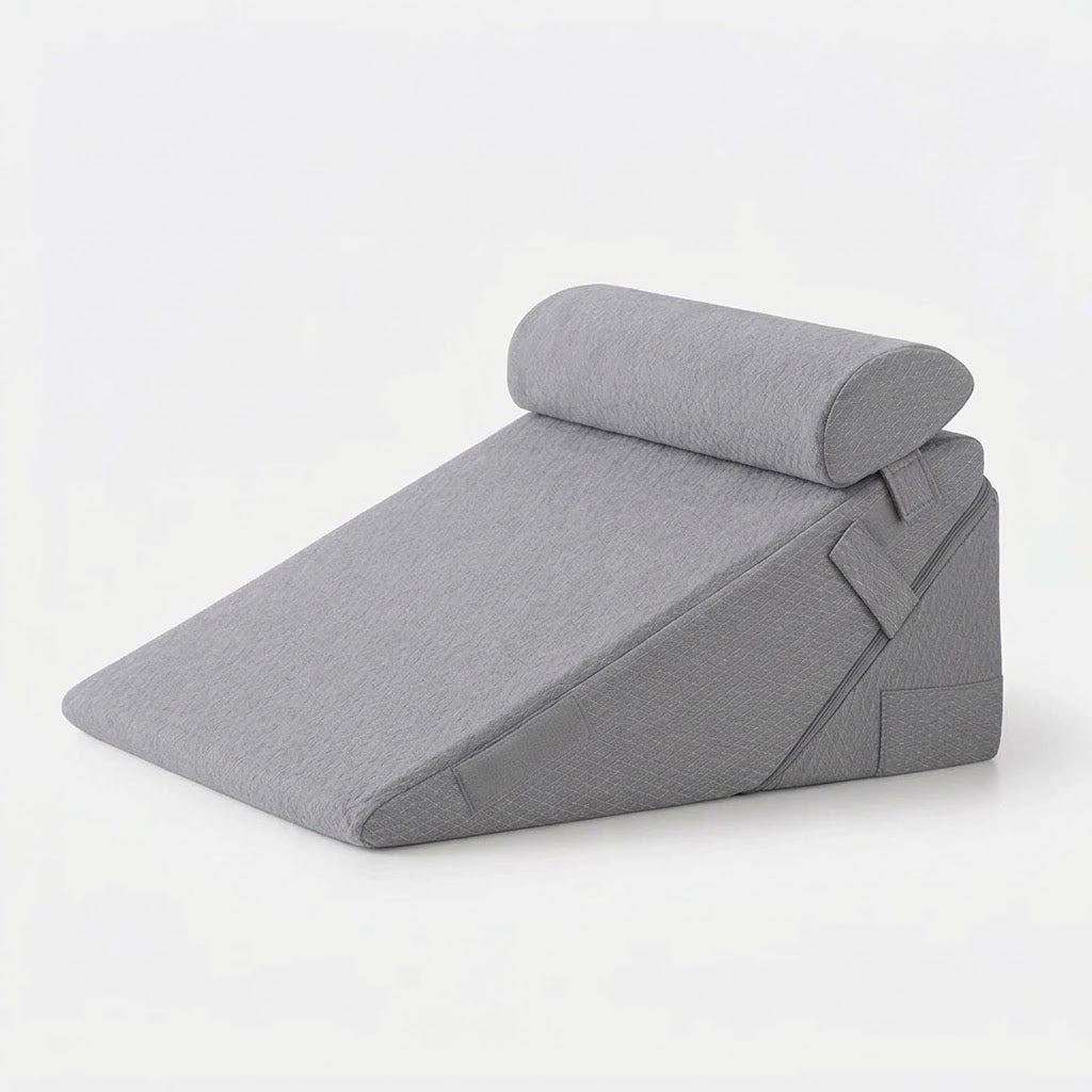Adjustable Wedge Pillow with Neck Roll and Memory Foam, 56 × 56 cm — photo 7