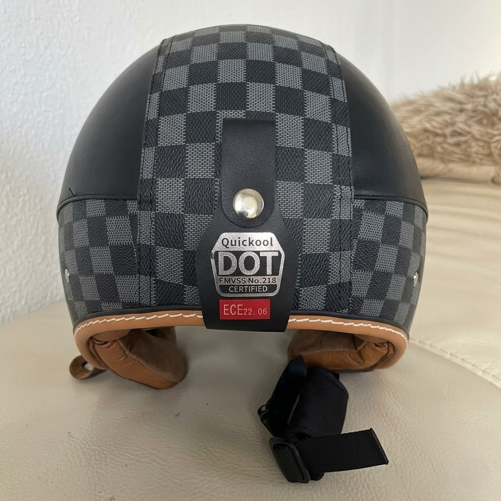 Retro Jet 3/4 Helmet – Open Face Dual Visor DOT/ECE Approved | meowbutter — photo 1
