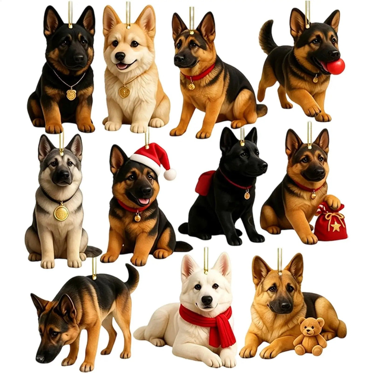 2026 Christmas German Shepherd Advent Calendar - 24 Pieces of 2D Flat Decorations — photo 7