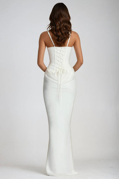Square Neck Ruched Stretch Maxi Dress — photo 3