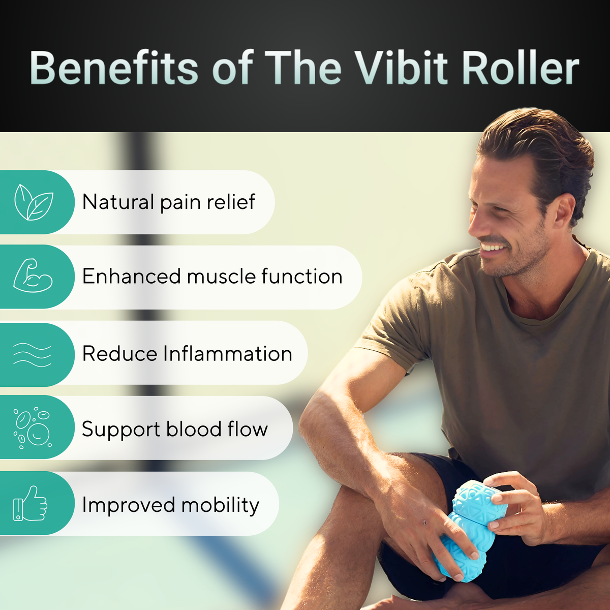 Vibit ROLL - Portable Vibrating Massage Roller — photo 5