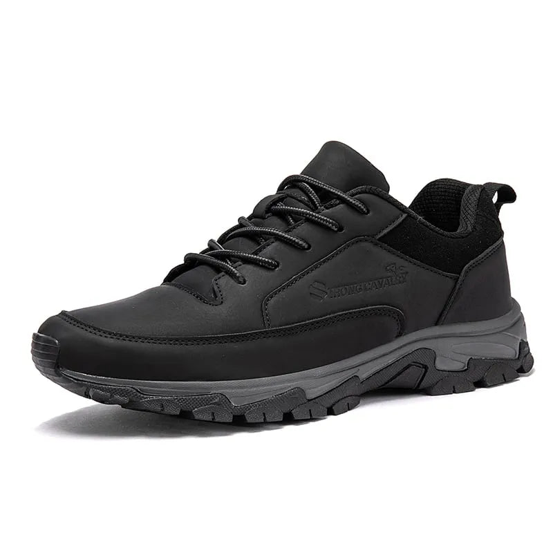 Men's Comfortable Genuine Leather Sneakers with Arch Support and Shock Absorption