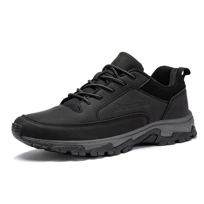 Men's Comfortable Genuine Leather Sneakers with Arch Support and Shock Absorption