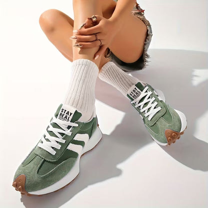 Women's Retro Platform Running Sneakers in Suede for Street Style — photo 7