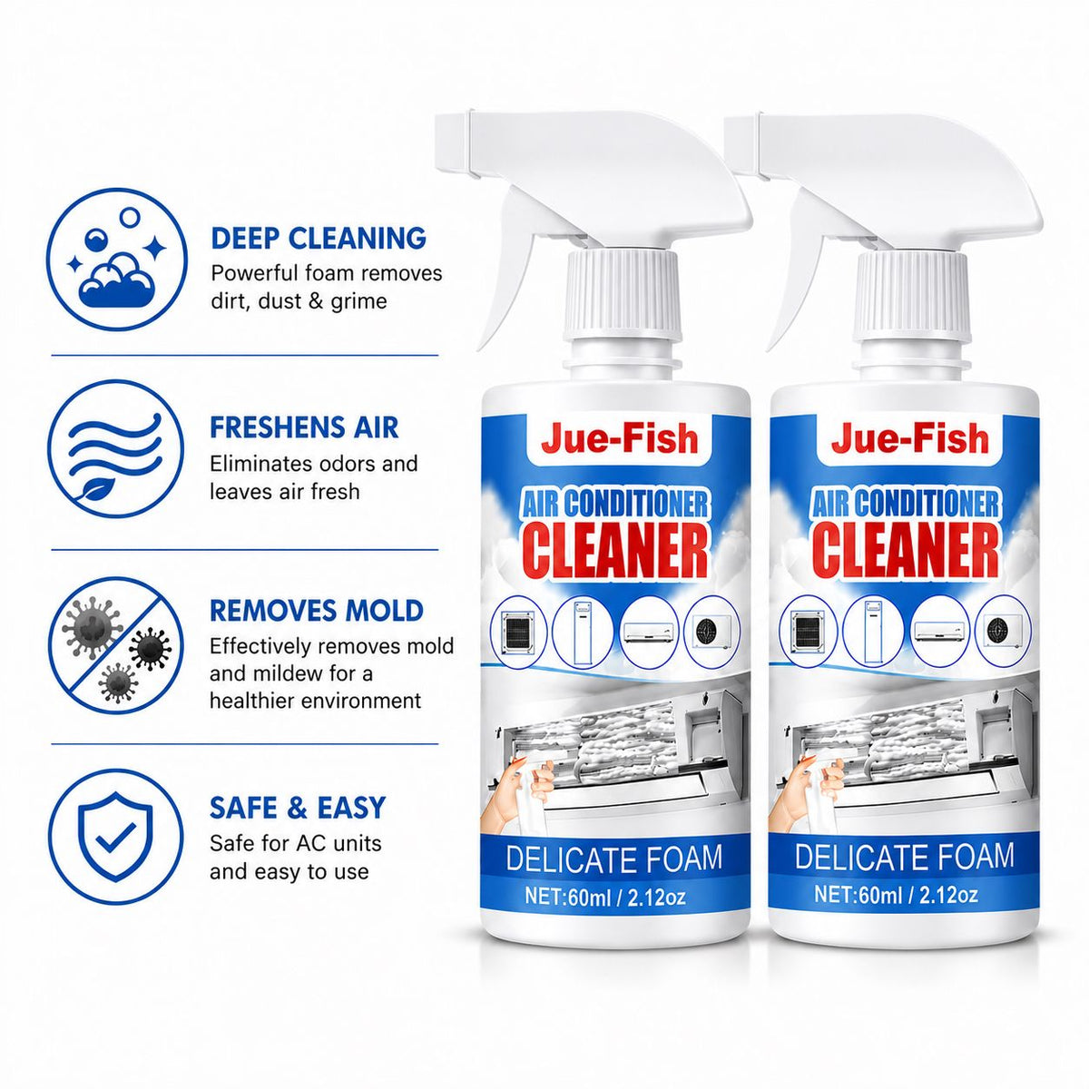 2 Bottles Air Conditioner Cleaner Foam Spray — photo 1