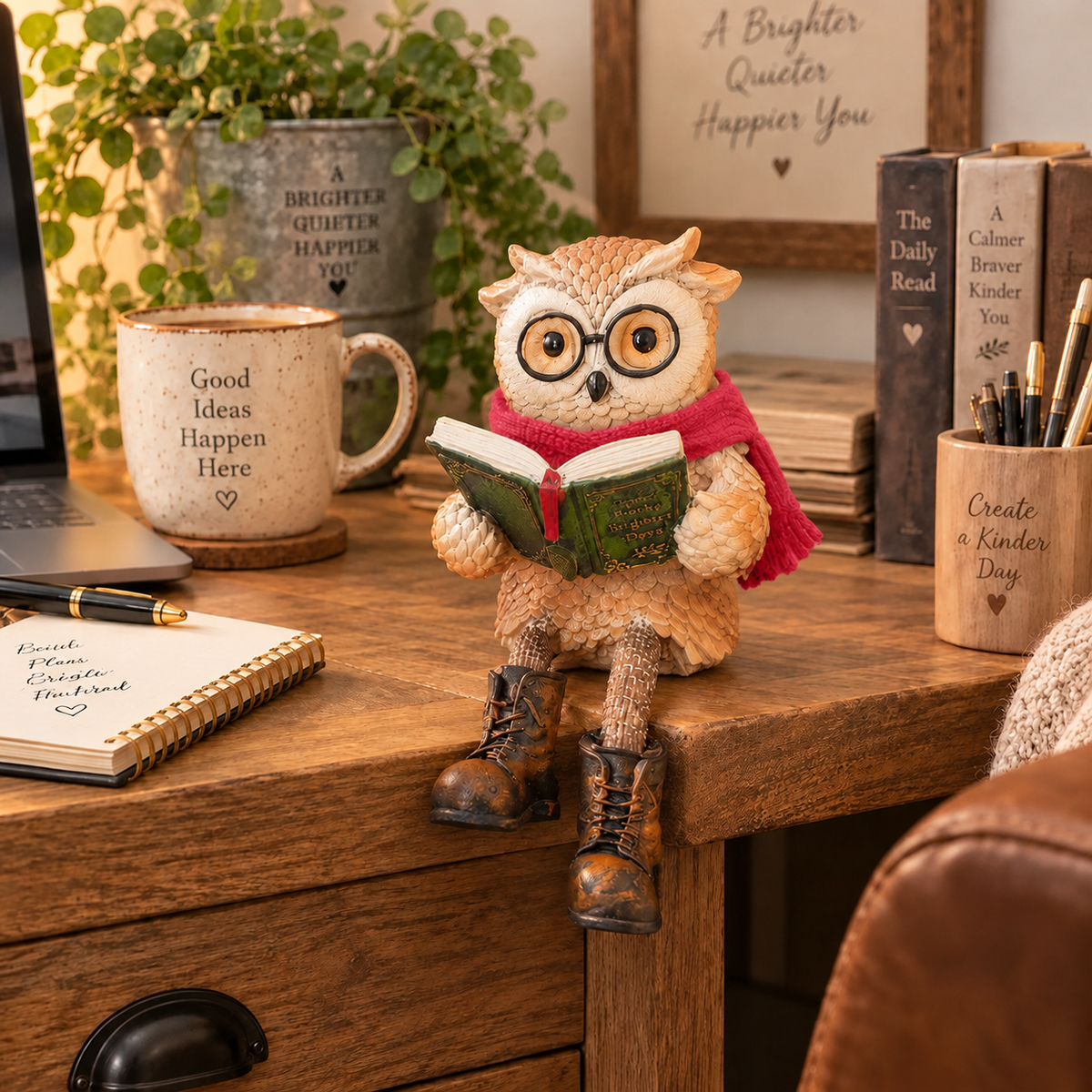 Nordspur | Cute Ornamental Figure of a Reading Owl — photo 2