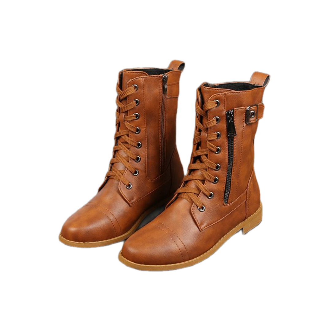 Orthopaedic Leather Ankle Boots for Women with Round Toe — photo 11