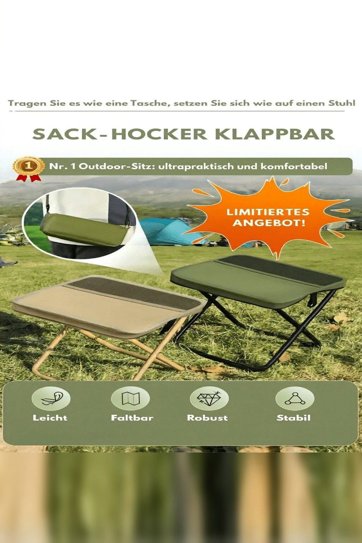 Folding Camping Chair with Backpack – Waterproof — photo 5