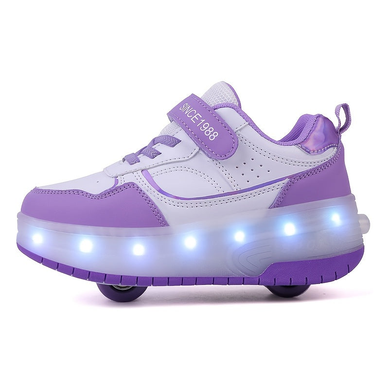 Children's Roller Sneakers with Retractable Wheels and Rechargeable LED Light-Up Sole — photo 13