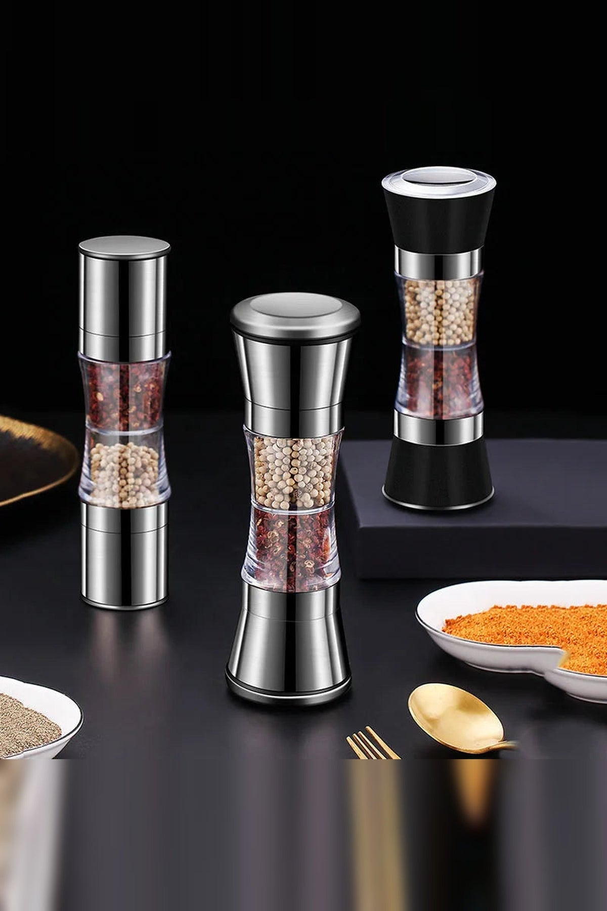 Dual Salt and Pepper Grinder – Two Ceramic Burrs in One Mill — photo 5