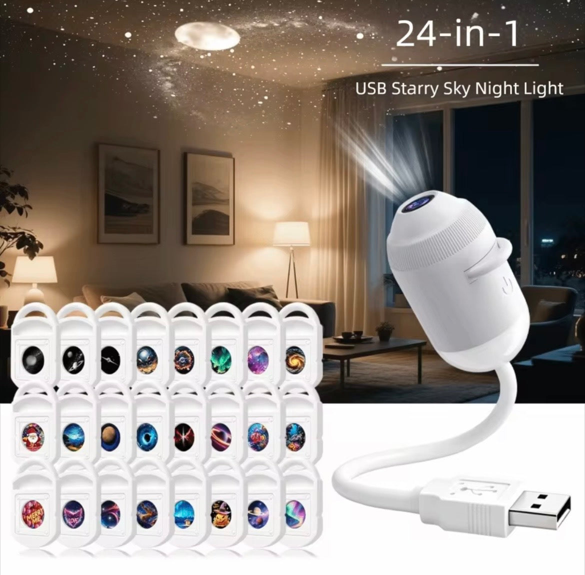 Galaxy Star Projector Night Light – Flexible Gooseneck, 360° Rotating — photo 8