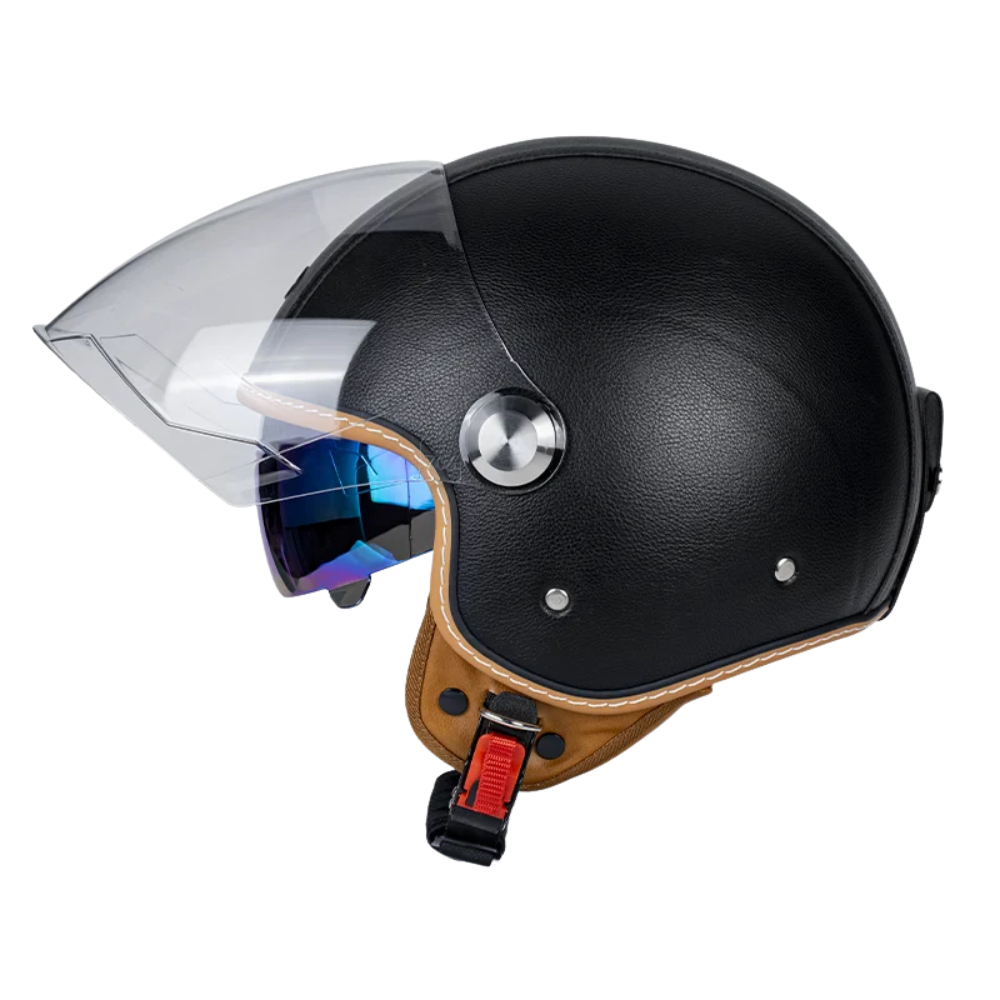 Retro Jet 3/4 Helmet – Open Face Dual Visor DOT/ECE Approved | meowbutter — photo 16