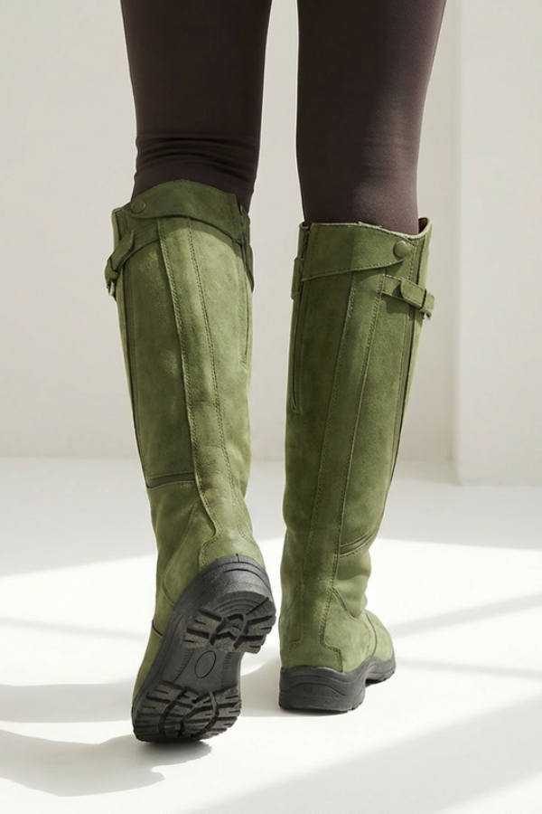 Buckle Suede Lug Sole Knee High Boots — photo 3
