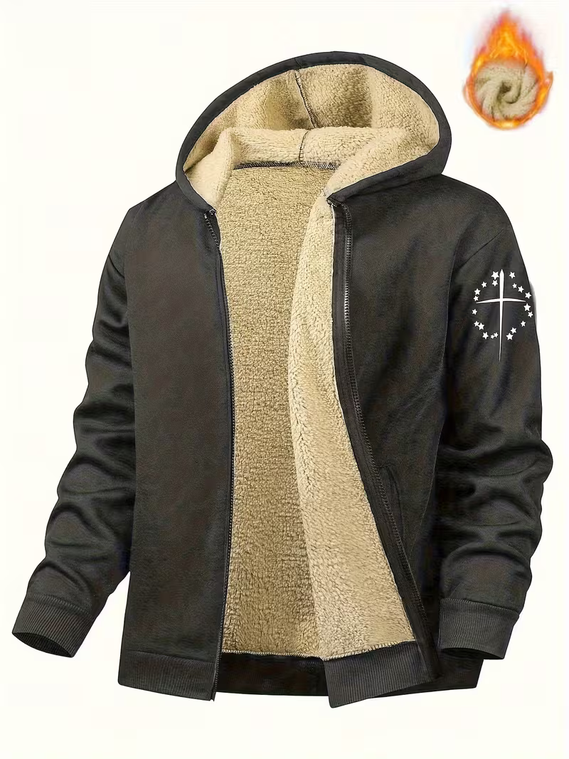 Men's Cosy Sherpa-Lined Hooded Fleece Jacket — photo 7