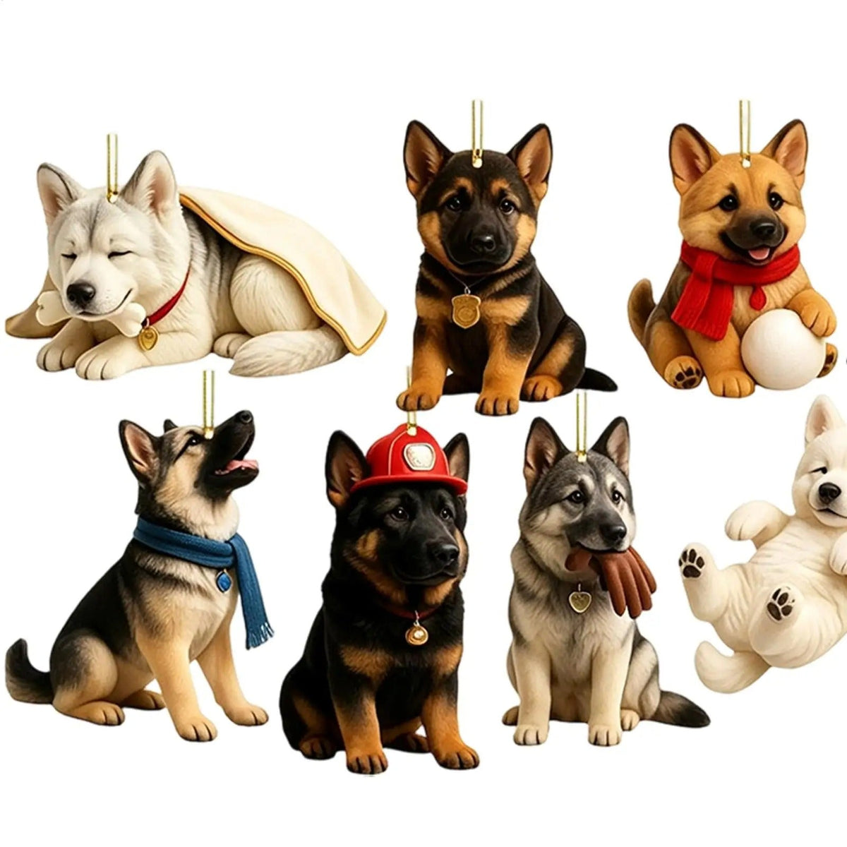 2026 Christmas German Shepherd Advent Calendar - 24 Pieces of 2D Flat Decorations — photo 6