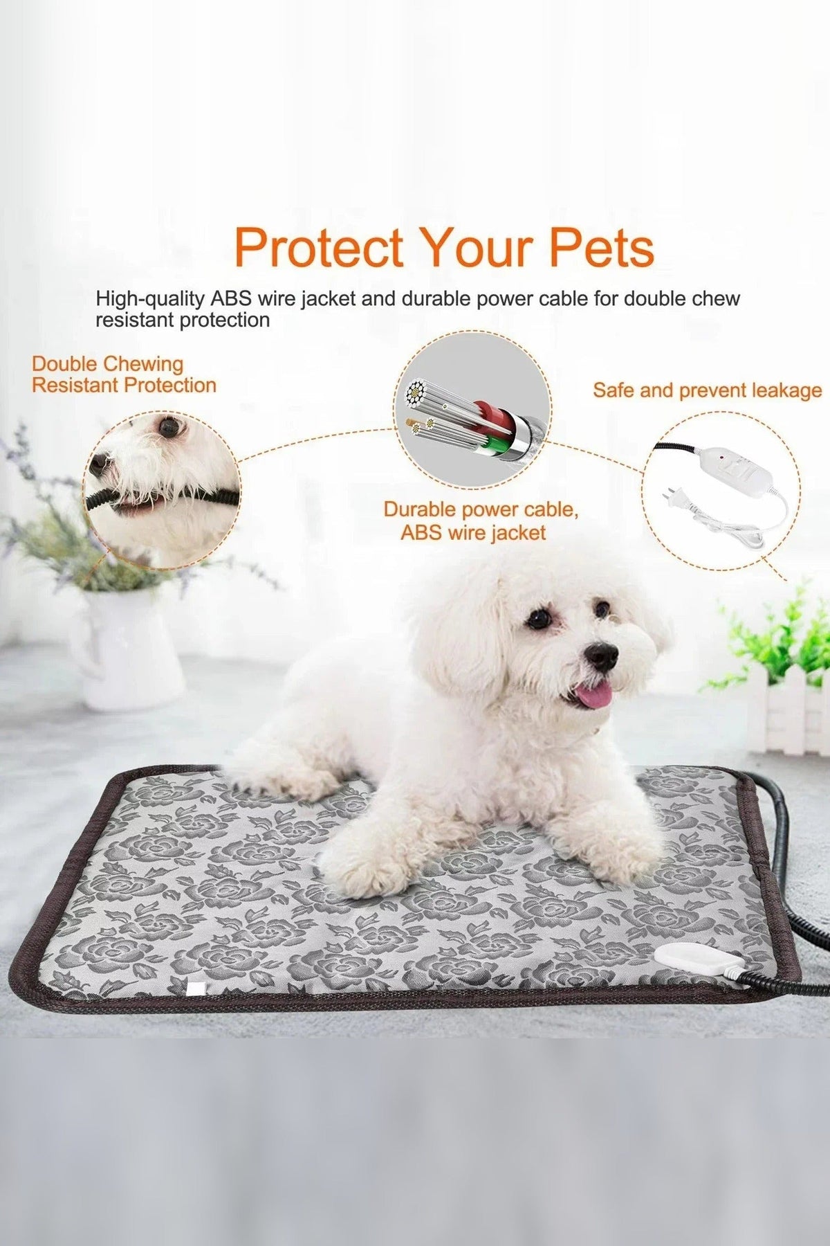 Heated Pet Pad for Dogs and Cats – Two Settings, Timer and Chew-Resistant Cord — photo 4