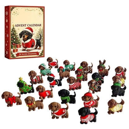 New 2026 Christmas Advent Calendar 24 Days Countdown Calendar 3D Cute Dog Dachshund Ornament Christmas Decoration Gift Calendar — photo 2