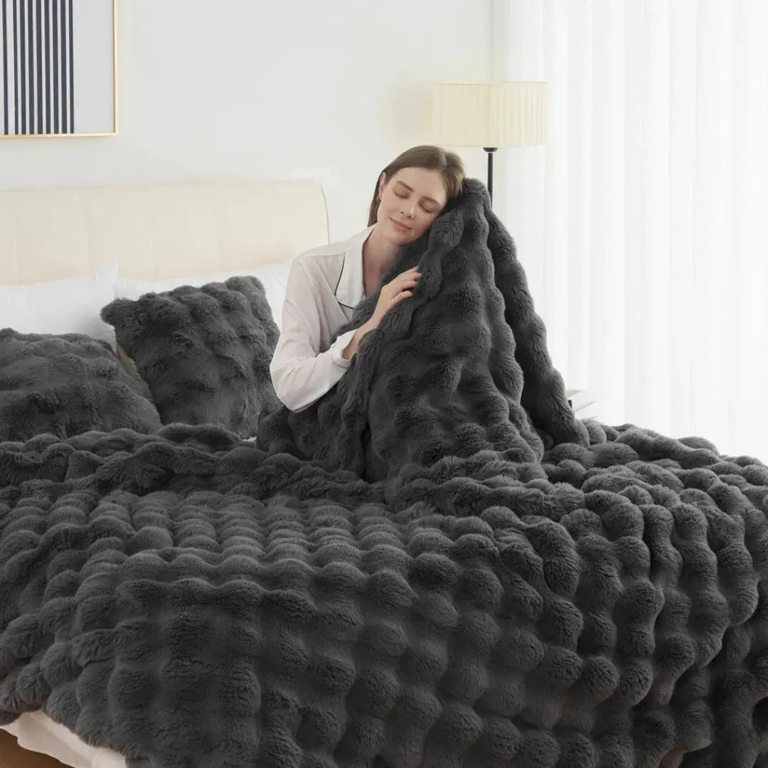 Slumblr® Cozy Faux Rabbit Fleece Throw Blanket — photo 19