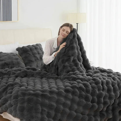 Slumblr® Cozy Faux Rabbit Fleece Throw Blanket — photo 19