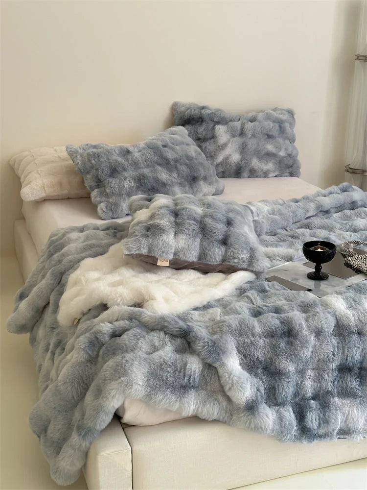 Blanket and Cushion Set | Faux Fur Texture | Soft, Cozy Home Accent — photo 8