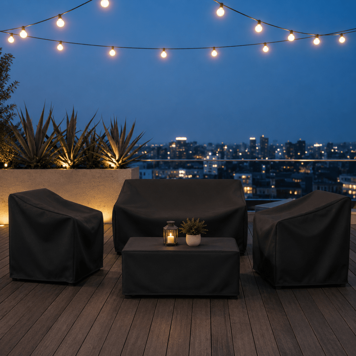 Patio Furniture Cover – Water-Resistant Outdoor Table & Chair Set Cover, Dustproof, Black or Silver, 33 Sizes — photo 2