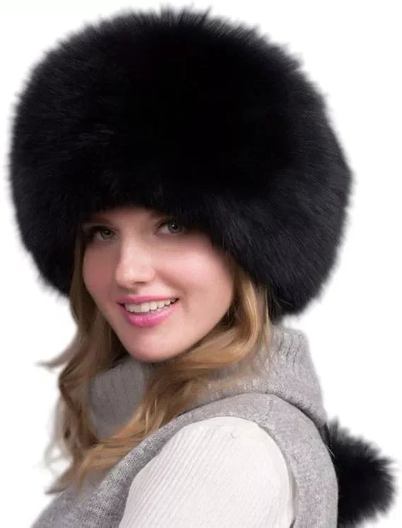 Women's Winter Hat | Natural Fox Fur & Integrated Earmuffs | One Size Fits Most — photo 9
