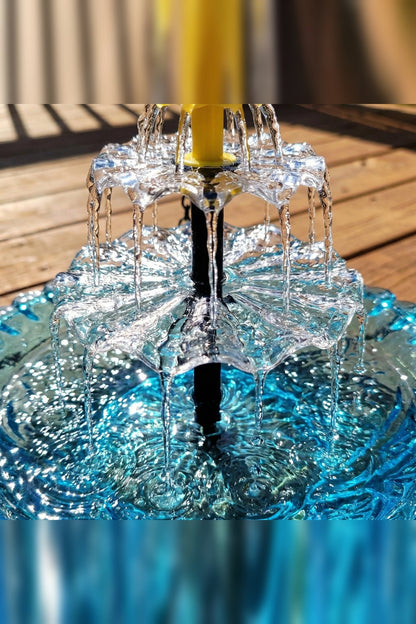 Hanging Bird Bath with Solar Fountain – Glass Bowl on a Chain — photo 3