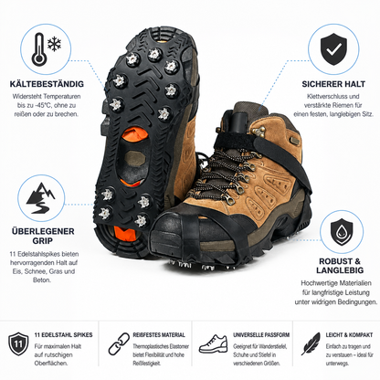 11-Spike Stainless Steel Ice Cleats for Shoes and Boots (Pair) — photo 5