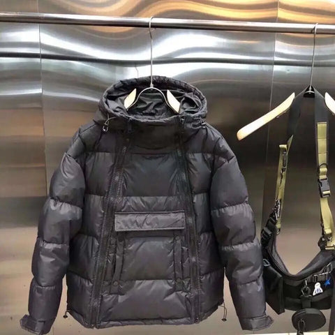 Men's Puffer Jacket with Hood – Shiny Quilted Winter Coat with Double Zipper, Black, M-5XL – Hommes Winter Warmer — photo 5