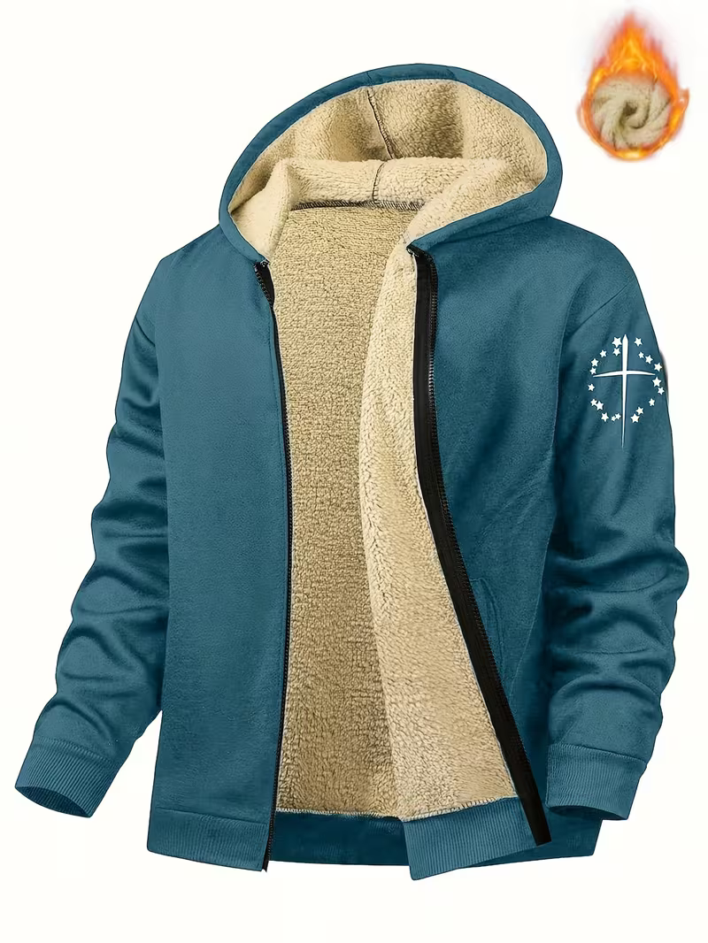 Men's Cosy Sherpa-Lined Hooded Fleece Jacket — photo 4
