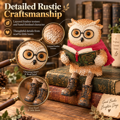Nordspur | Cute Ornamental Figure of a Reading Owl — photo 4