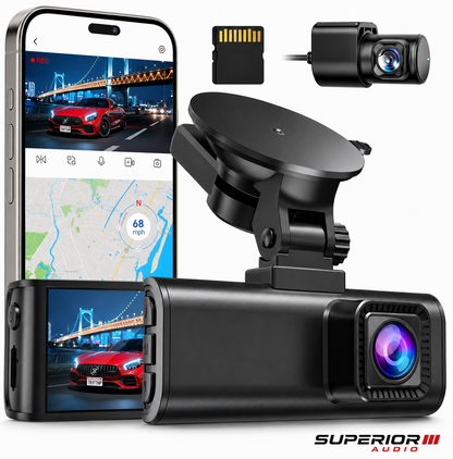 4K Dash Cam Front & Rear — Night Vision, 5.8GHz Wi-Fi, GPS, 128GB Included — photo 1