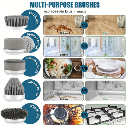 9 In 1 Handheld Kitchen Cleaning Cordless Rotary Scrubber — photo 13