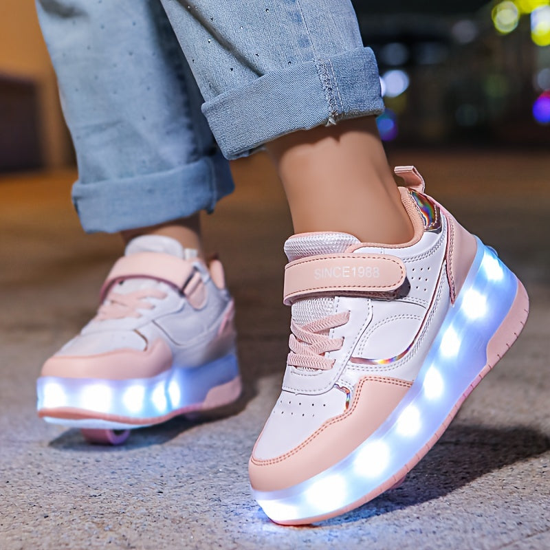 Children's Roller Sneakers with Retractable Wheels and Rechargeable LED Light-Up Sole — photo 3