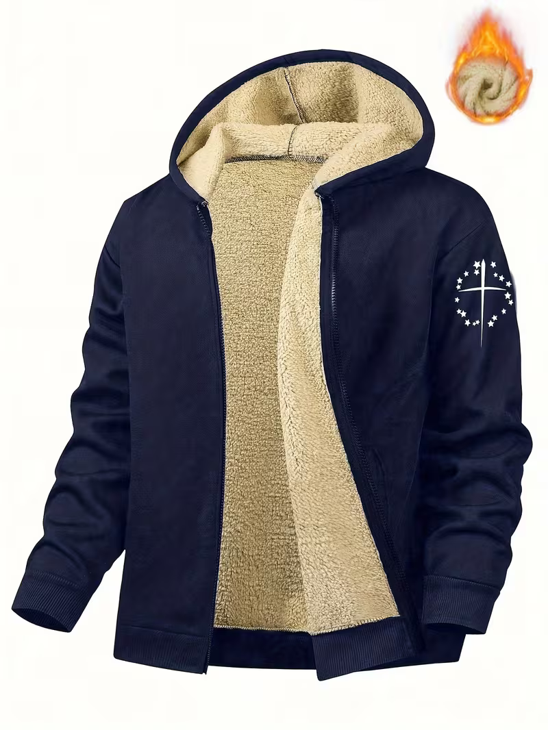 Men's Cosy Sherpa-Lined Hooded Fleece Jacket — photo 5