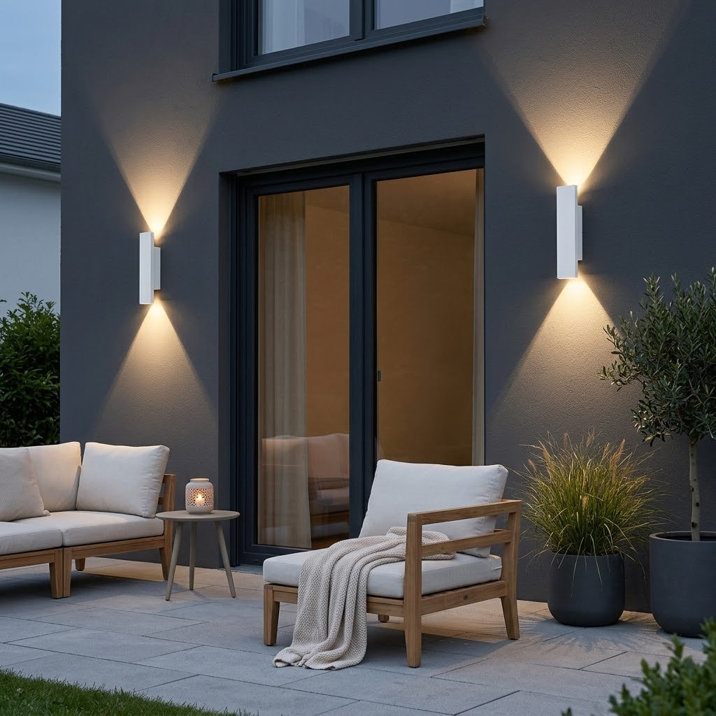 LED Outdoor Wall Light Up & Down, IP65, Aluminium, Black/White, 10–41 cm — photo 7