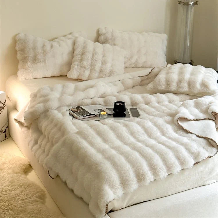 Blanket and Cushion Set | Faux Fur Texture | Soft, Cozy Home Accent — photo 7