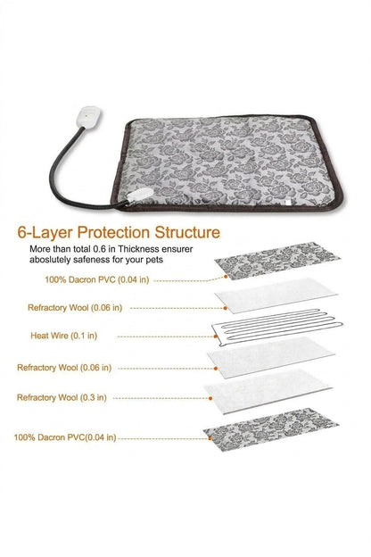 Heated Pet Pad for Dogs and Cats – Two Settings, Timer and Chew-Resistant Cord — photo 5