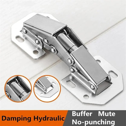 Cabinet Hinges | Hydraulic Soft-Close & Nickel-Plated Steel For Frameless Doors | Pack of 10 — photo 5