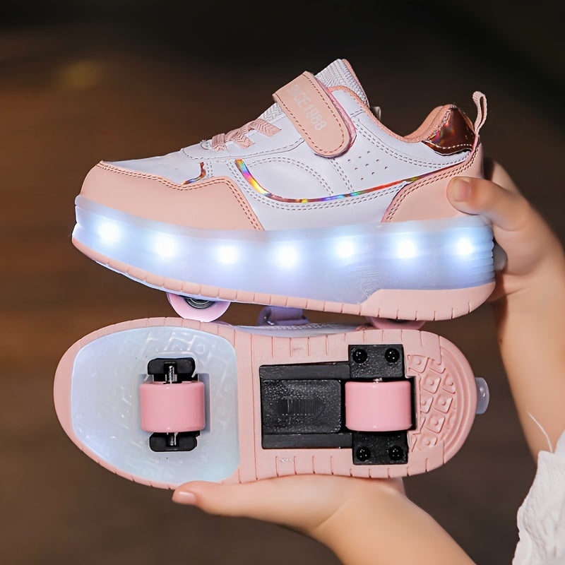 Children's Roller Sneakers with Retractable Wheels and Rechargeable LED Light-Up Sole — photo 8