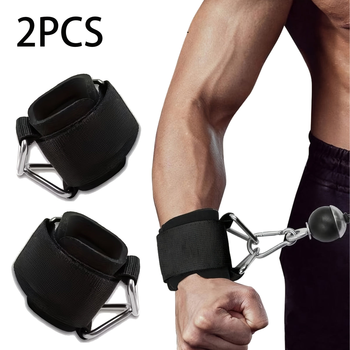 Adjustable Anti Slip Weight Lifting Wrist Straps in Durable Nylon for Deadlifts, Rows and Pull Ups — photo 9