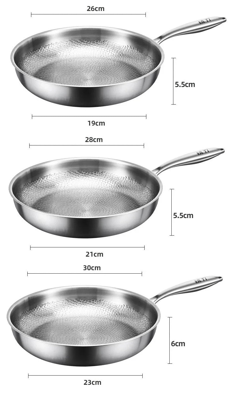 Titanium Frying Pan – Uncoated Non-Stick Hammer-Pattern Cookware — photo 20