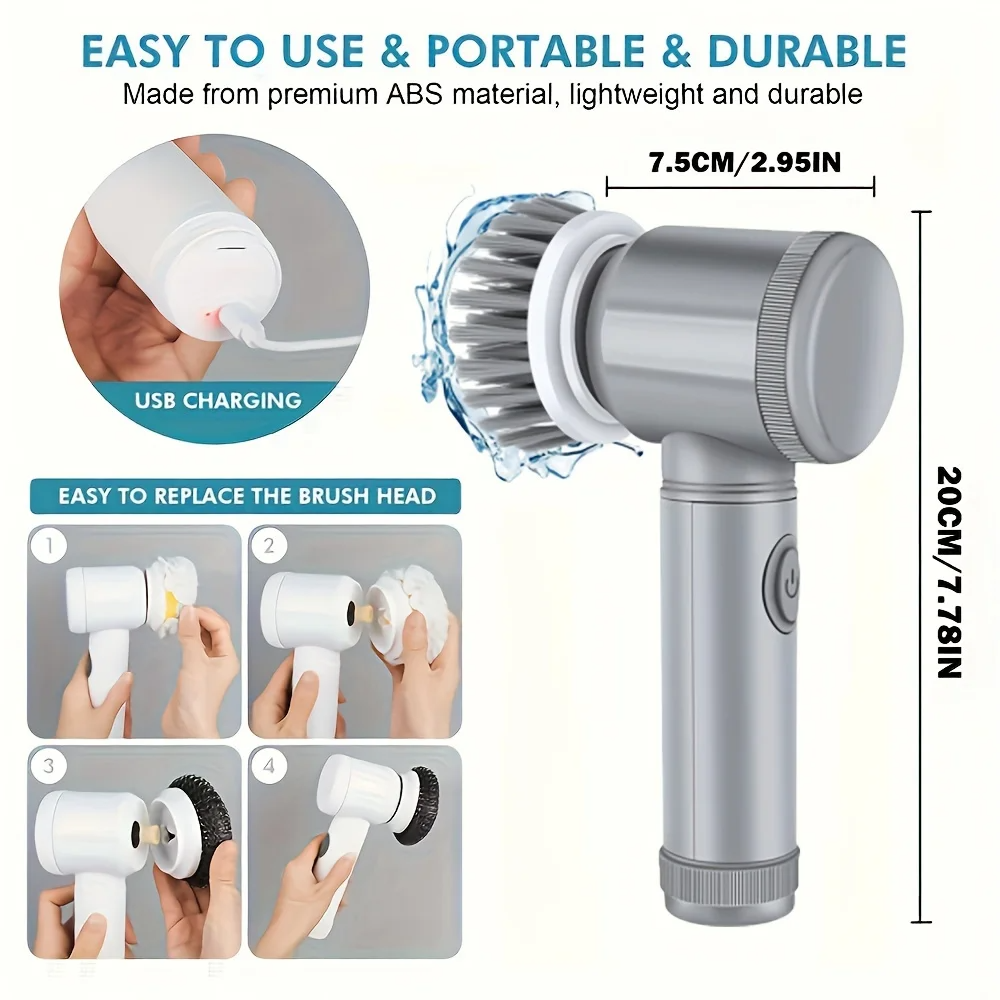 9 In 1 Handheld Kitchen Cleaning Cordless Rotary Scrubber — photo 15